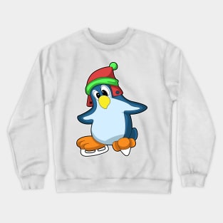 Penguin at Ice skating with Ice skates Crewneck Sweatshirt